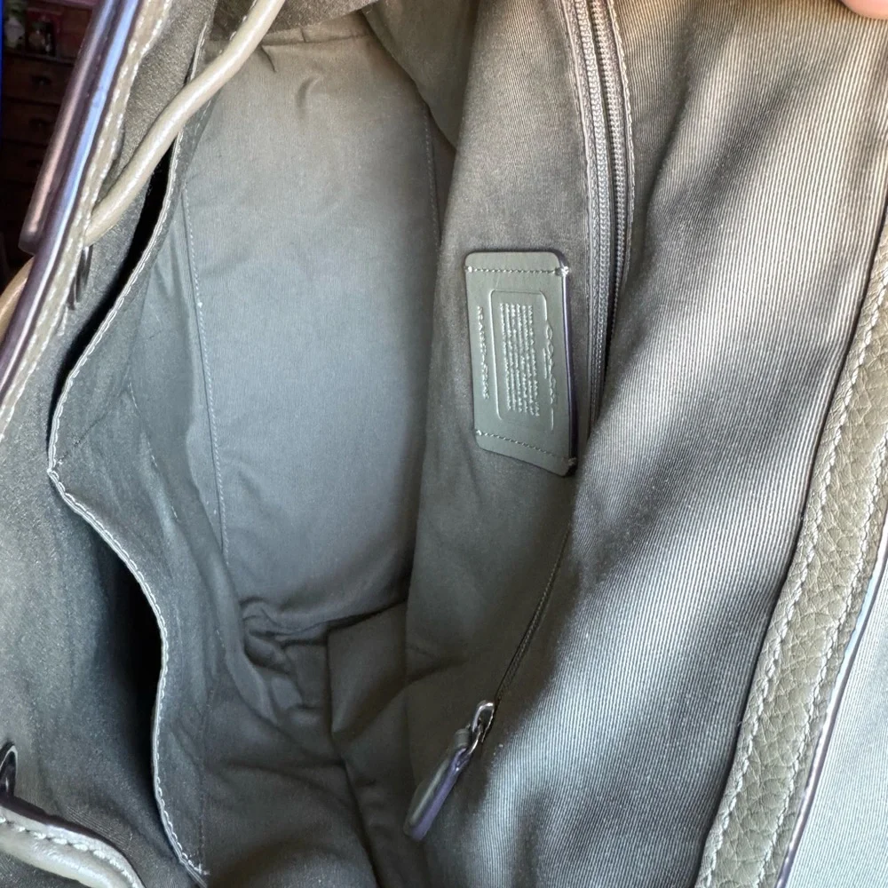 Coach Sage Green Pebble Leather Backpack - Picture 9 of 10